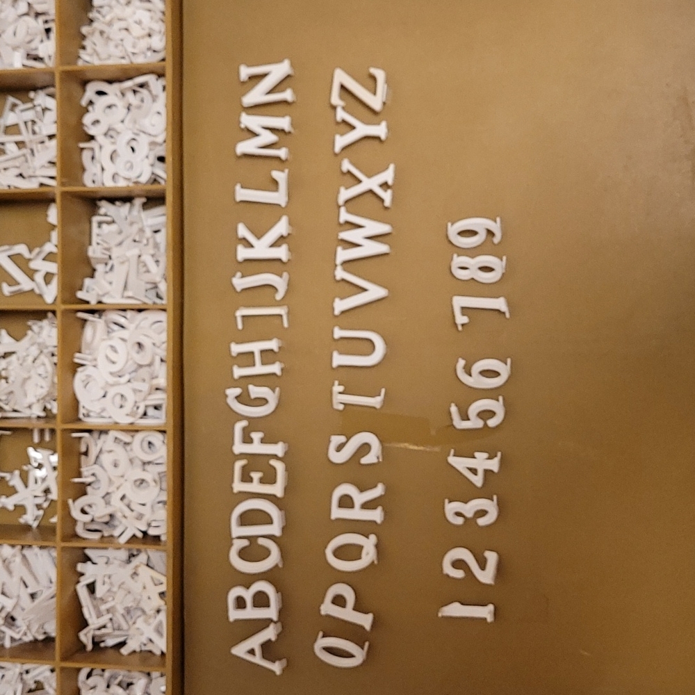 3/4 Inch Boxed Plastic Letters and Numbers from 1970's